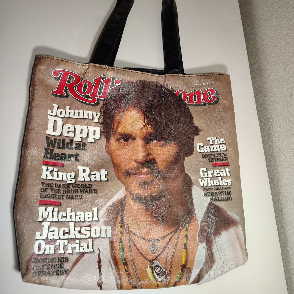 Rolling Stone Johnny Depp Magazine Bag Cover 2005 Tote Shoulder Bag Vinyl - Picture 2 of 5